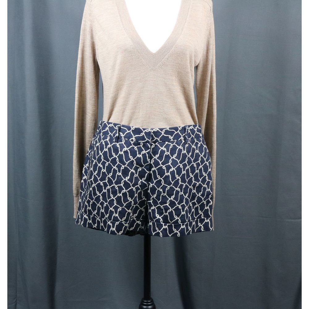 J. crew Linen Jewel Print Shorts Size 8 City Fit